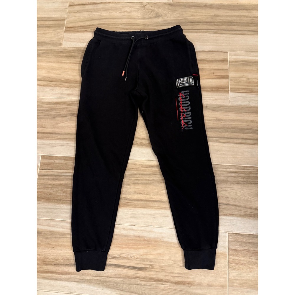 Hoodrich‎ Mens Joggers Black Red Graphic Sweatpants Streetwear Medium C-2814